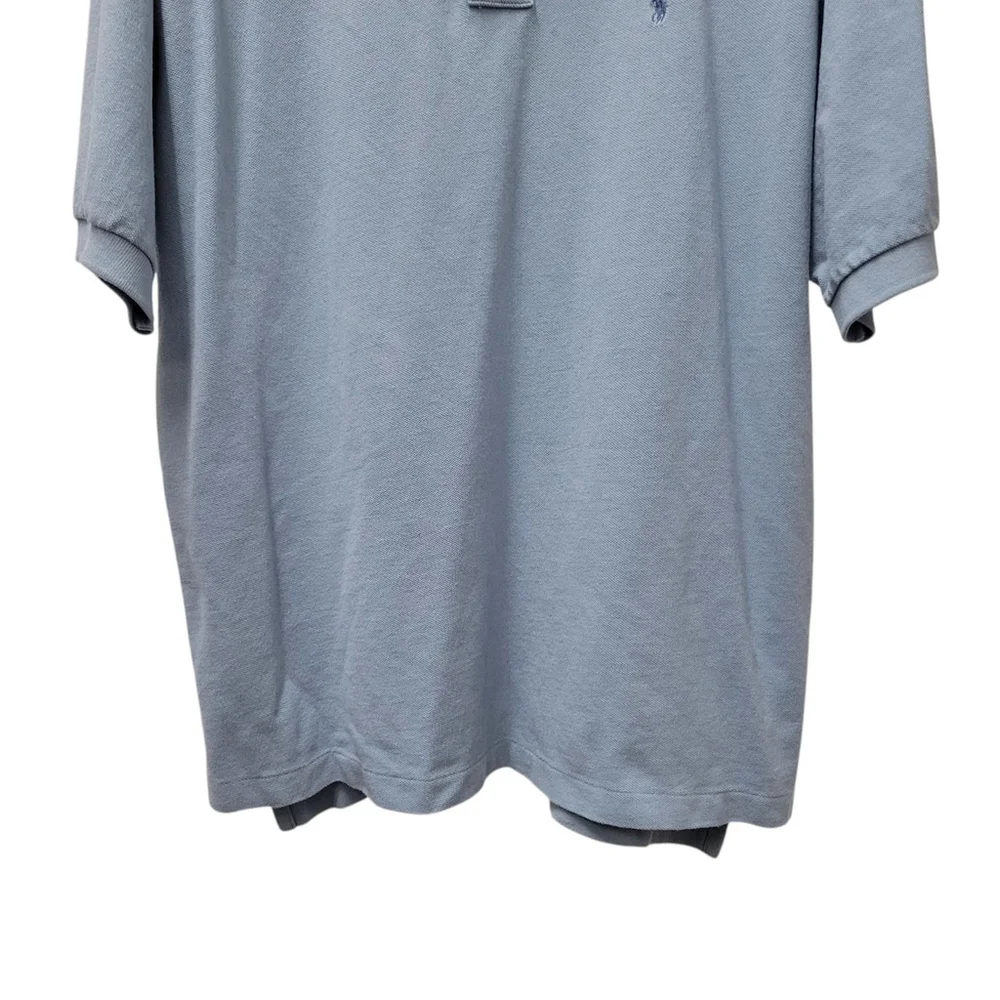 Polo Ralph Lauren Men 100% Cotton Blue Polo Shirt Size Large Excellent Condition
